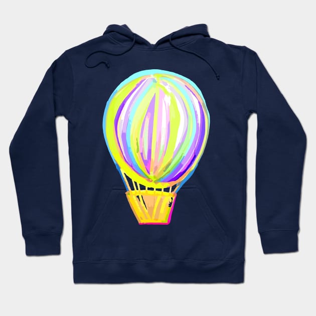 Neon hot air ballon Hoodie by Nathalodi